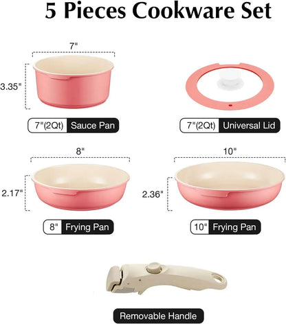 5Piece Nonstick Ceramic Pots and Pans