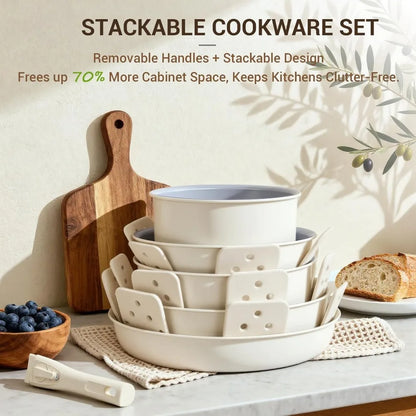 18-Piece Nonstick Ceramic Pots and Pans