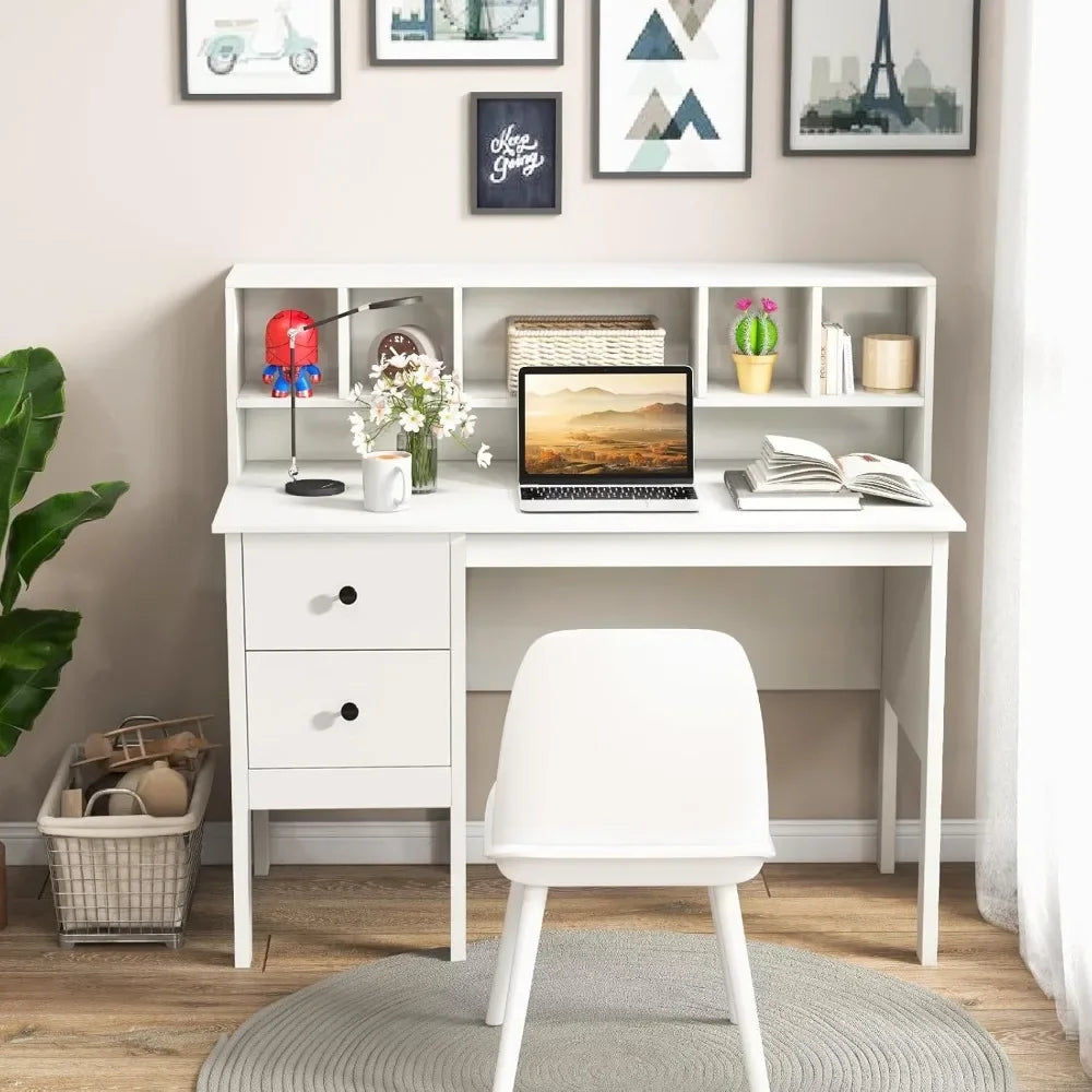 White Desk with Drawers