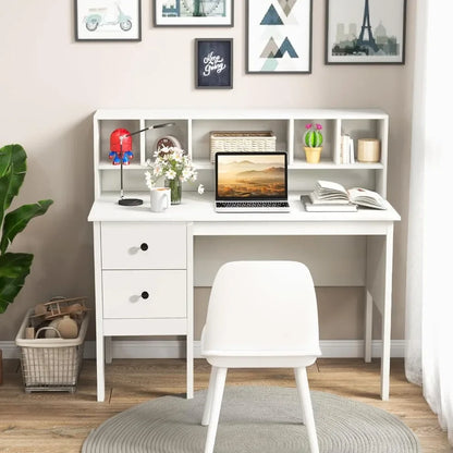 White Desk with Drawers