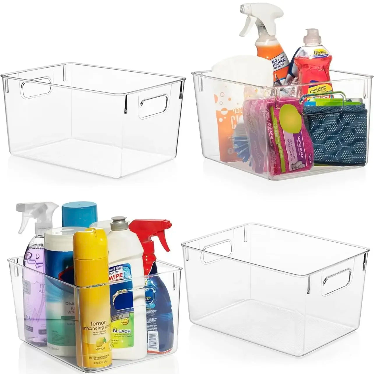 4 Pack Plastic Storage Bins