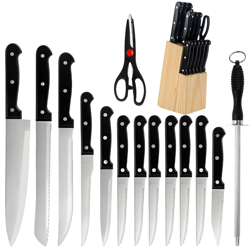 15-Piece Kitchen Knife Set with Holder