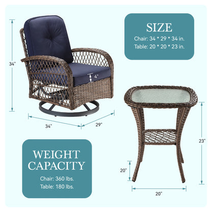 3 Piece Outdoor Patio Furniture