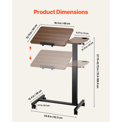 Mobile Desk with Swivel Casters