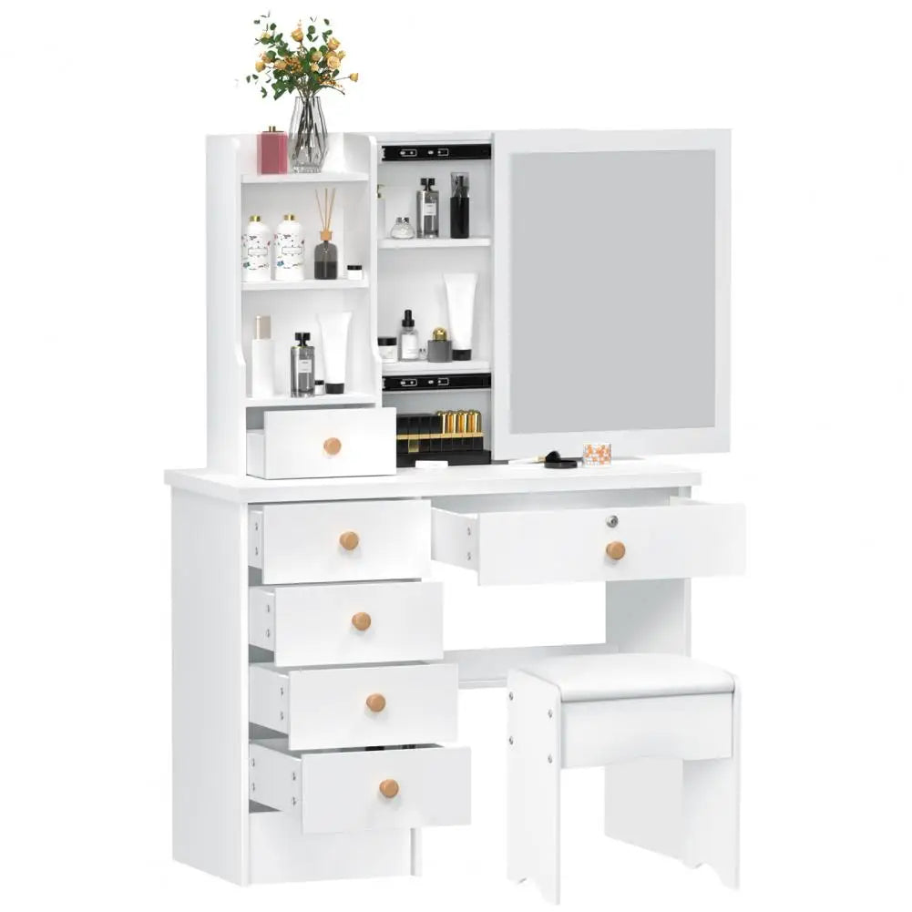Makeup Vanity with Sliding Mirror